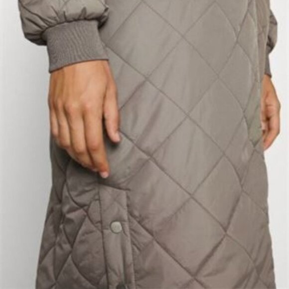 Only Gray Quilted Long Jacket - Picture 4 of 11